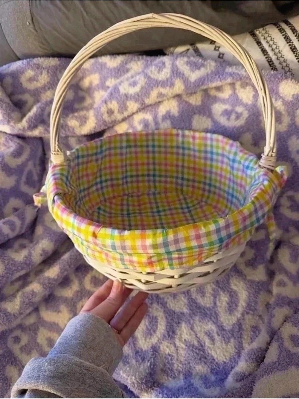 Woven Plaid Basket